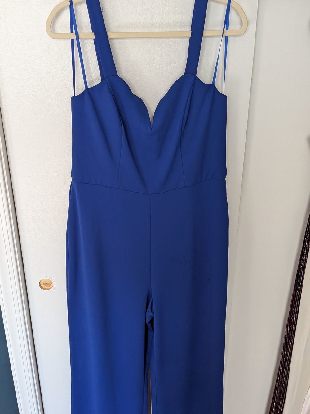 Sleeveless Royal Blue Jumpsuit with Sweetheart Neckline